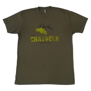 Crazy Elk Mens Green Logo Tee