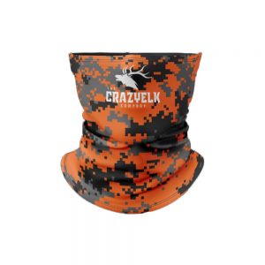 Crazy Elk Digital Orange Camo Neck Gaiter Face Mask